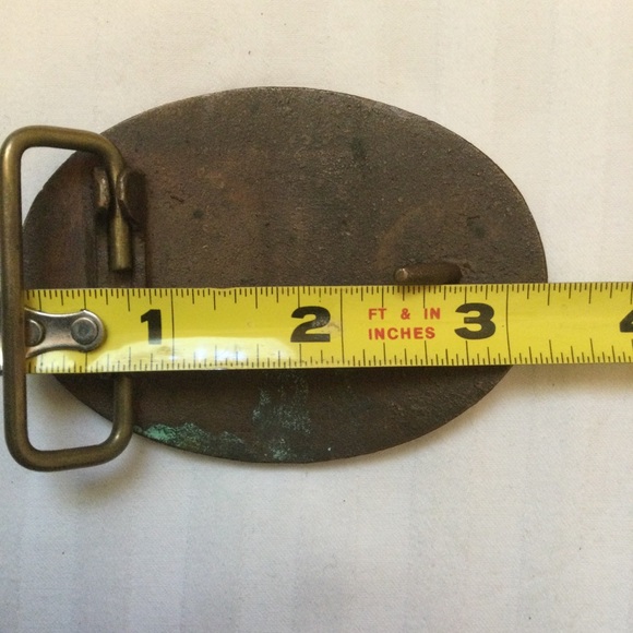 Vintage WKY AM 930 Radio Solid Brass Belt Buckle - Picture 6 of 6